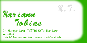 mariann tobias business card